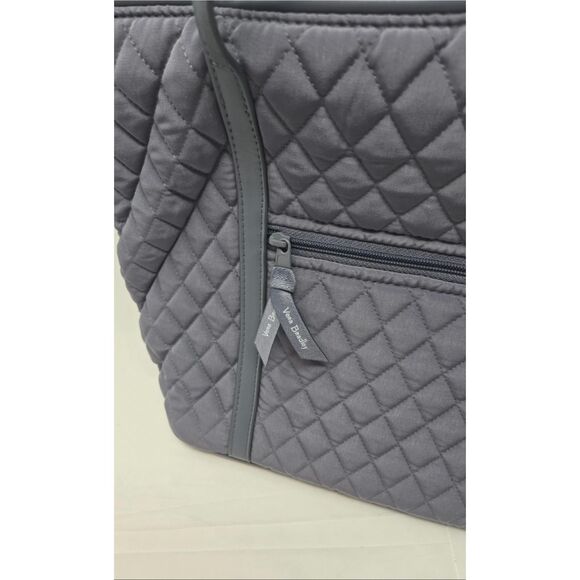 Vera Bradley Classic Tote Bag Gray Quilted Twill Minimalist Casual Weekender